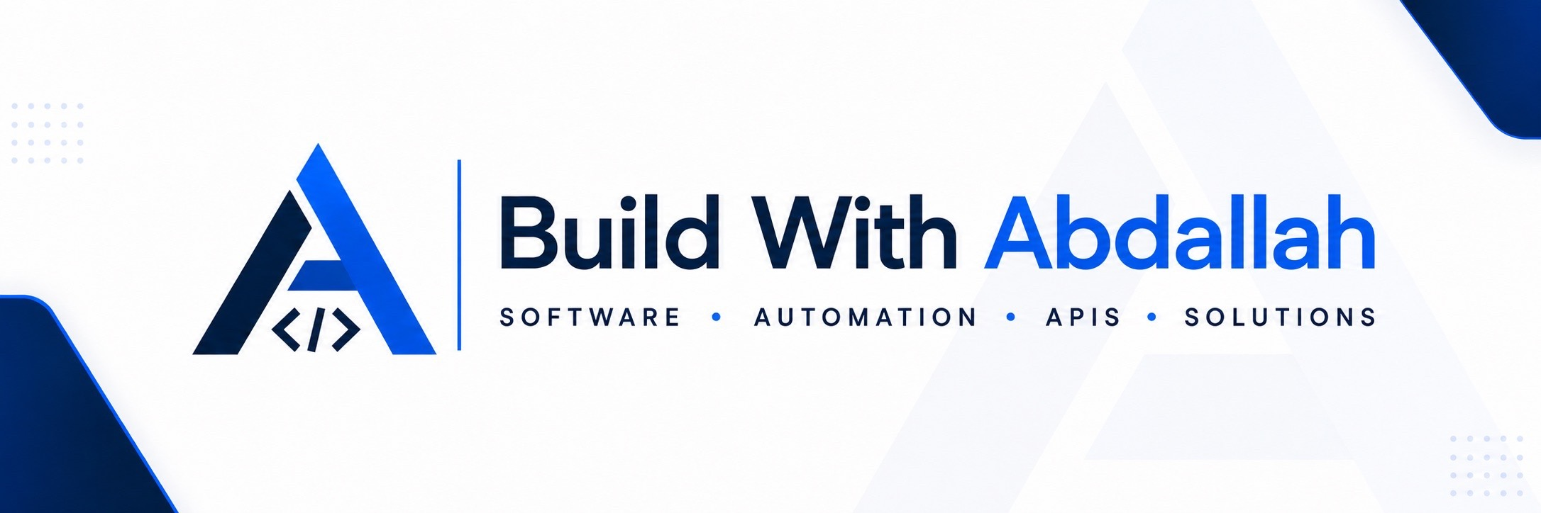 Build With Abdallah brand banner